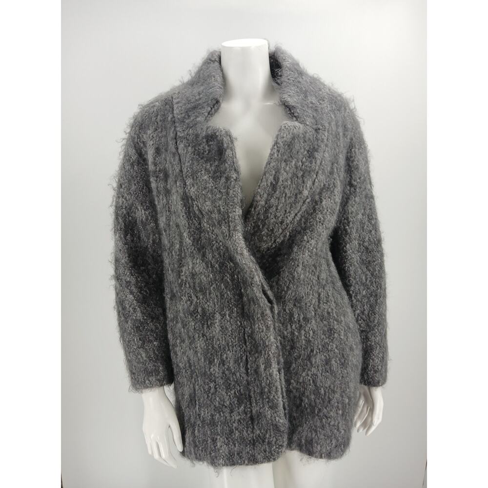 Marc Jacobs Runway Gray Fuzzy Coat Size 4 Wool Mohair